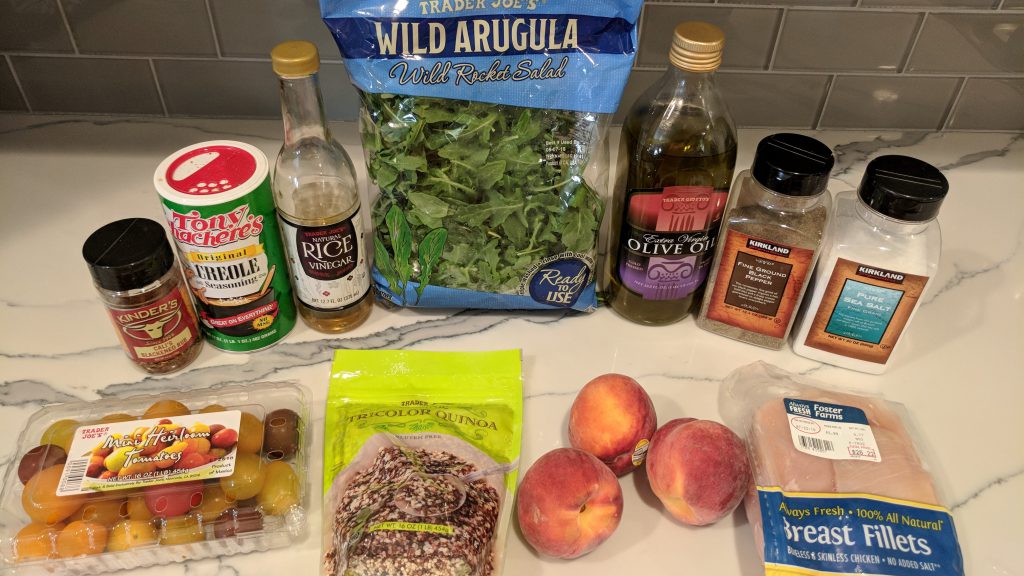 peach & quinoa salad ingredients
