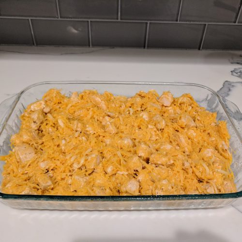 buffalo chicken bake add all contents to mixing bowl