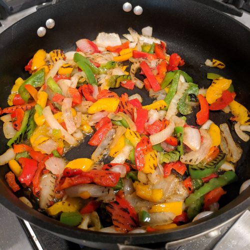 10-minute-turkey-tacos-saute-peppers-and-onions