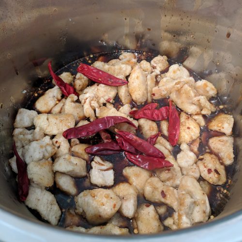 instant-pot-kung-pao-chicken-add-chicken-to-ip-top-w.-sauce-and-peppers