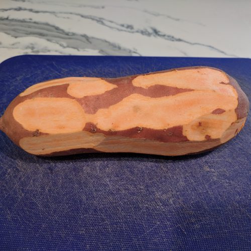 peel sweet potato haphazardly