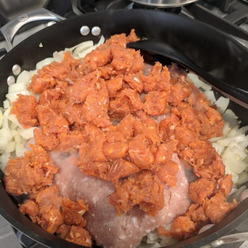 sweet spicy beanless crock pot chili brown onions meat