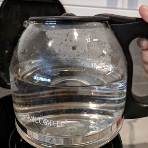 step 2 fill carafe with water