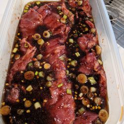 add skirt steak to marinade and marinate for 12 24hrs