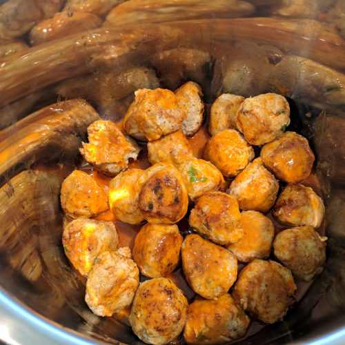 buffalo chicken meatballs place balls in ip and cover evenly with sauce