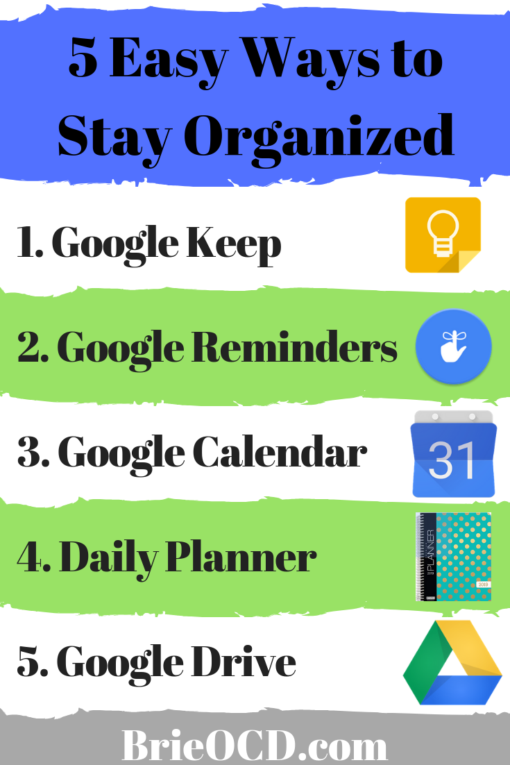 ways to stay organized